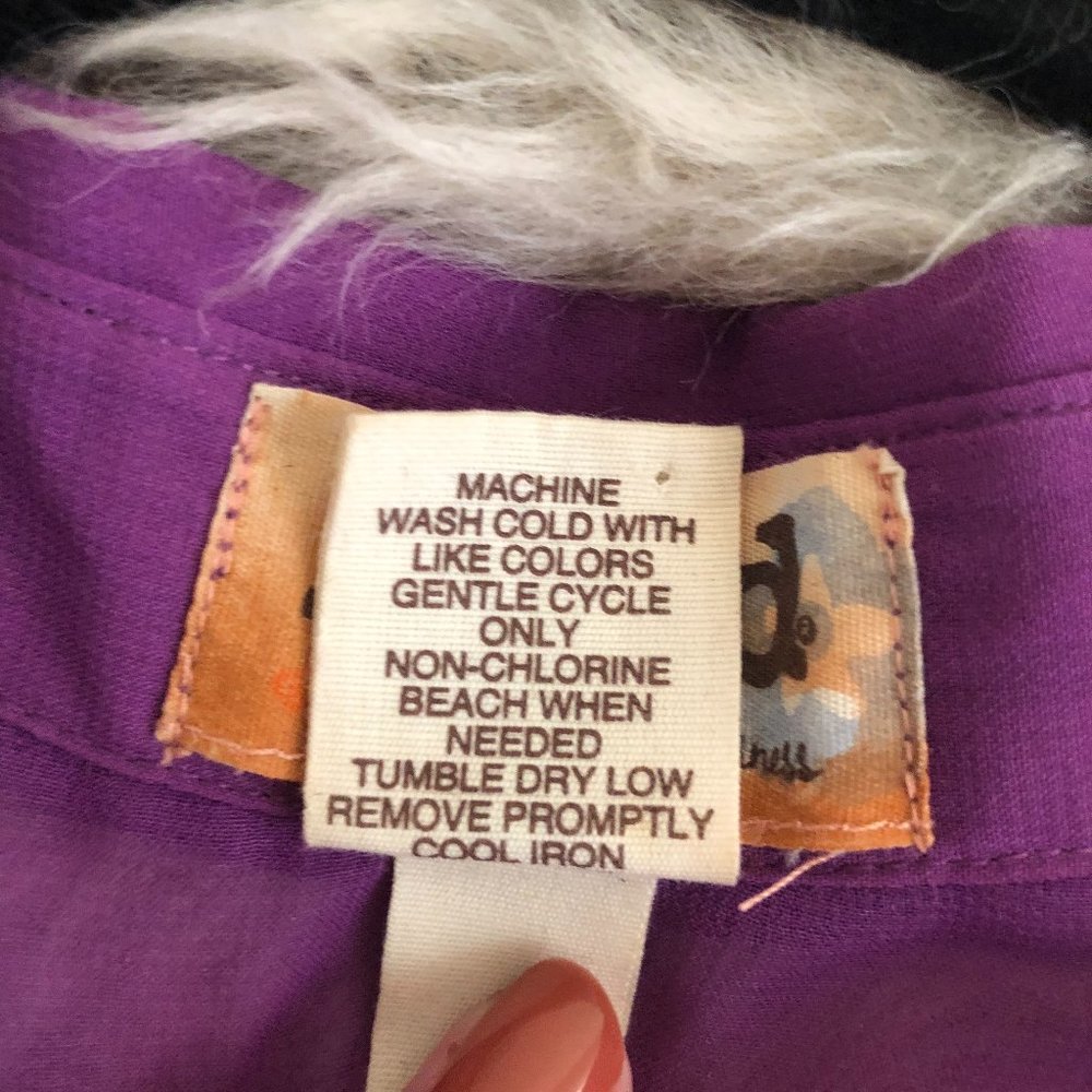 Mudd Purple Sheer Sleeveless Button-Up Blouse | XS - Picture 8 of 10